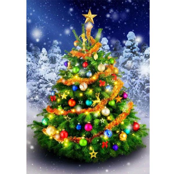 中級 フル ダイヤモンドアート キット ビーズ刺繍 クリスマスツリー