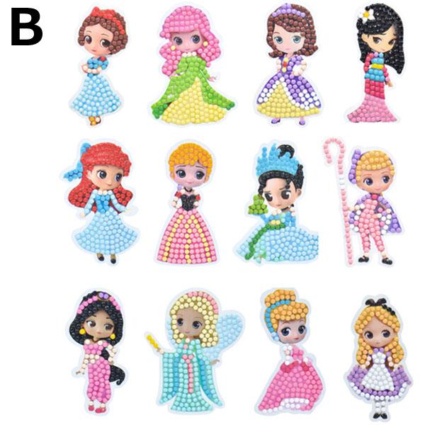 シールタイプ セット ダイヤモンドアート キット 12個入り ドーリー おとぎ話 プリンセス 女の子 お姫様 ビーズ刺繍 モザイクアート リハビリ 趣味 カラービーズ |  | 04