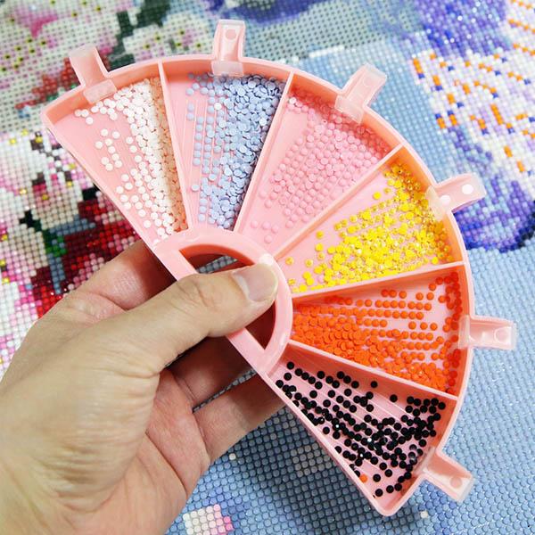 ダイヤモンドアート 作成ツール 半円トレー 多機能トレー 6色