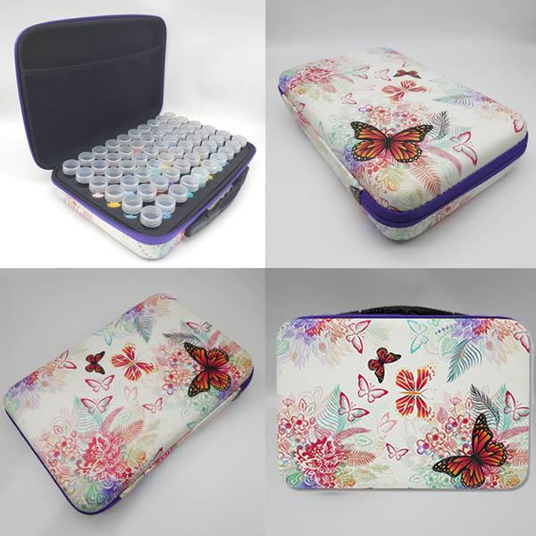 ダイヤモンドアート 作成ツール 工具入れ 収納箱 バタフライ柄 ビーズ