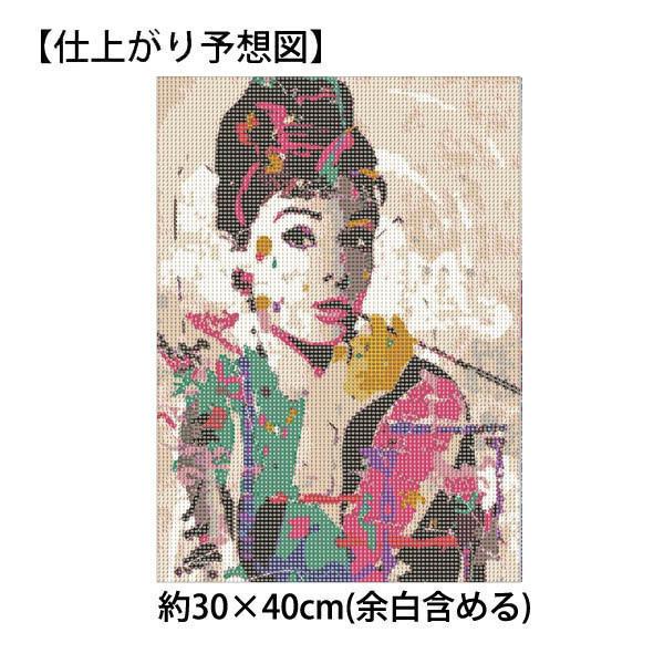 デリカビーズ織/MUYUKI/ハンドメイド/額絵/オードリー・ヘプバーン 中級 フル ダイヤモンドアート キット ビーズ刺繍 らくがきアート