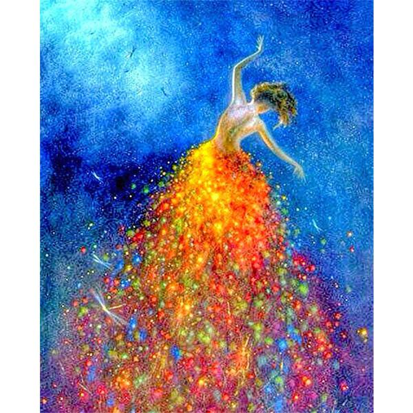 準上級 フル ダイヤモンドアート キット ビーズ刺繍 ダンサー 夜空