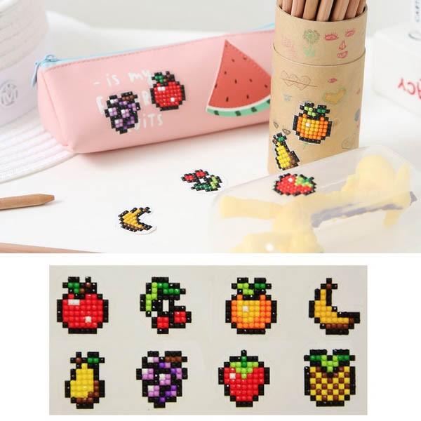 シールタイプ セット ダイヤモンドアート キット フルーツ 野菜 ビーズ