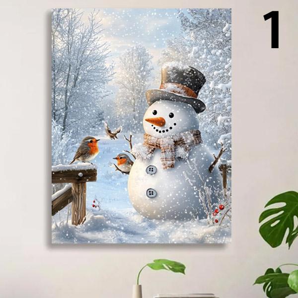 中級 フル ダイヤモンドアート キット ビーズ刺繍 クリスマス 雪だるま