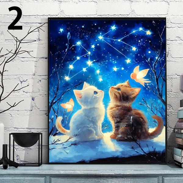 中級 フル ダイヤモンドアート キット ビーズ刺繍 子猫 ネコ