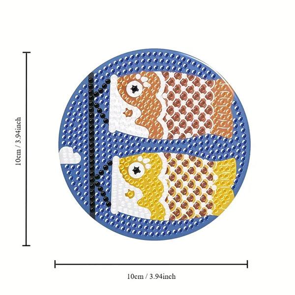 コースター 制作キット ダイヤモンドアート 8枚 ステンドグラス