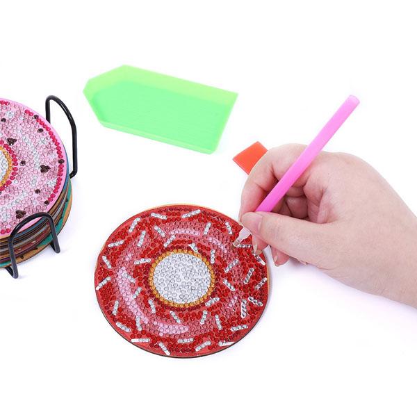 ウッドコースター 制作キット ダイヤモンドアート 10枚 ドーナツ