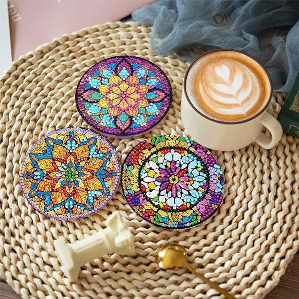 コースター 制作キット ダイヤモンドアート 8枚 マンダラ 曼荼羅