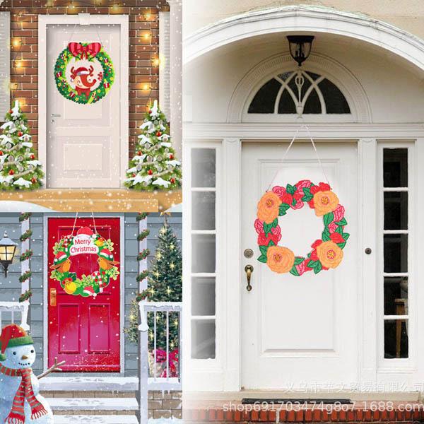 壁掛け 円形 フラワーリース クリスマスリース ガーランド 制作