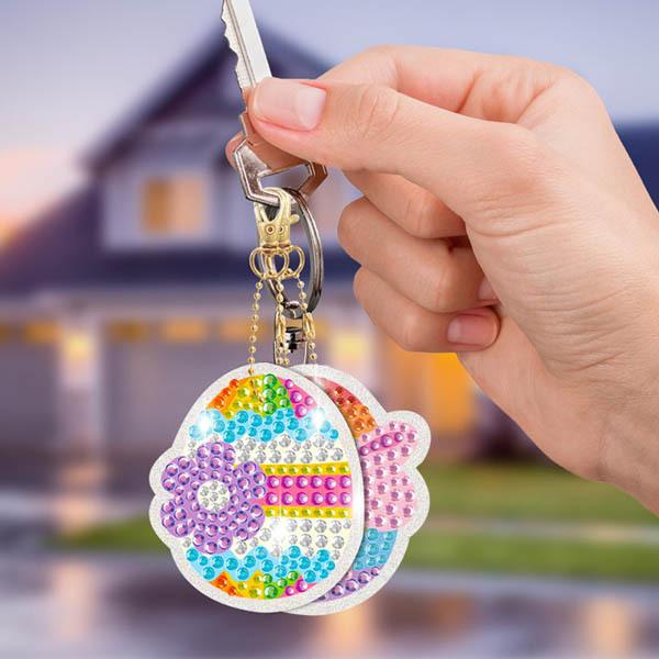 キーホルダー 制作キット ダイヤモンドアート ラインストーン 15個入り