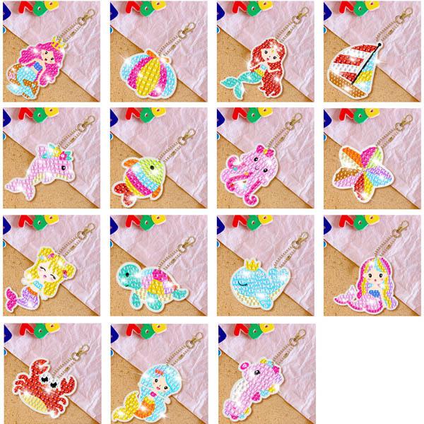 キーホルダー 制作キット ダイヤモンドアート ラインストーン 15