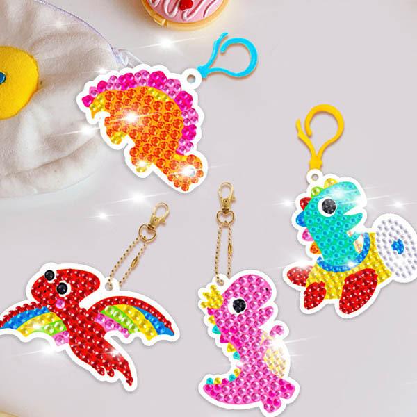 キーホルダー 制作キット ダイヤモンドアート ラインストーン 15個入り