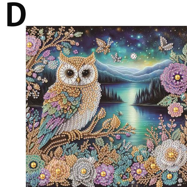 ラインストーンビーズ ハーフ ダイヤモンドアート 刺繍キット ふくろう