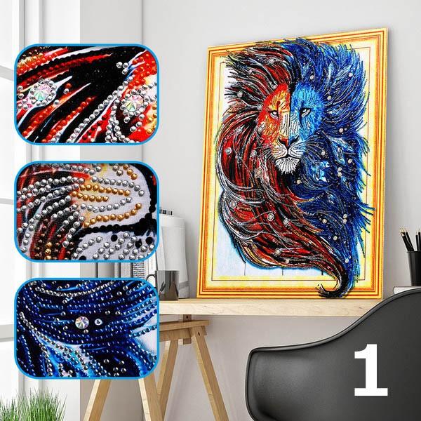 ラインストーンビーズ ハーフ ダイヤモンド刺繍 刺繍キット 獅子 狼 狐 アニマル モザイクアート パズルアート リハビリ 趣味 絵画 Dsd Yh04 Peachyshop 通販 Yahoo ショッピング