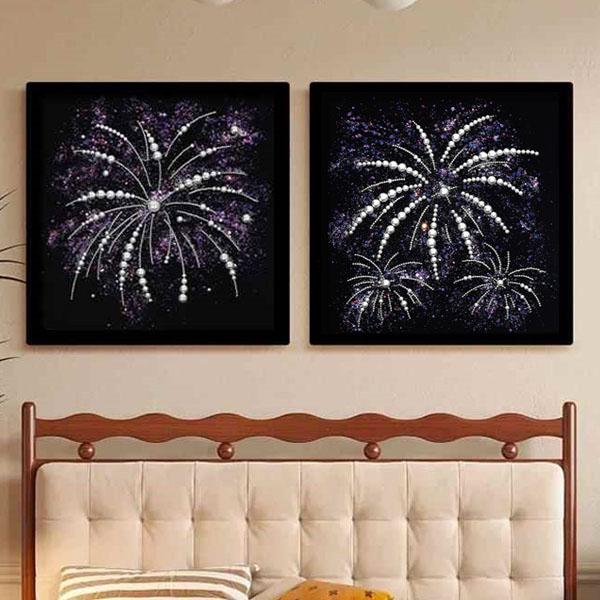 美術品・アンティーク・コレクション 油彩画 花火 絵画 額縁