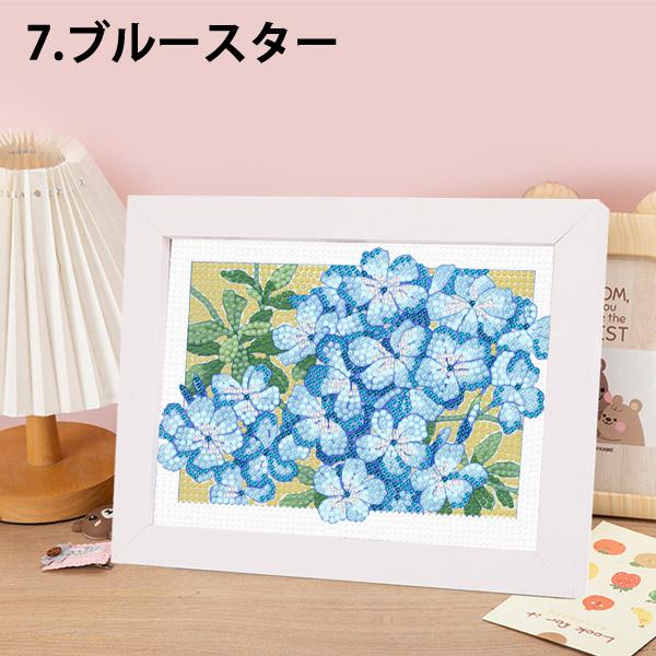木製フレーム付き ダイヤモンドアート 刺繍キット 立体的 花畑 ローズ