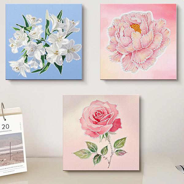 内フレーム付き パールビーズ ハーフ ダイヤモンドアート 刺繍キット