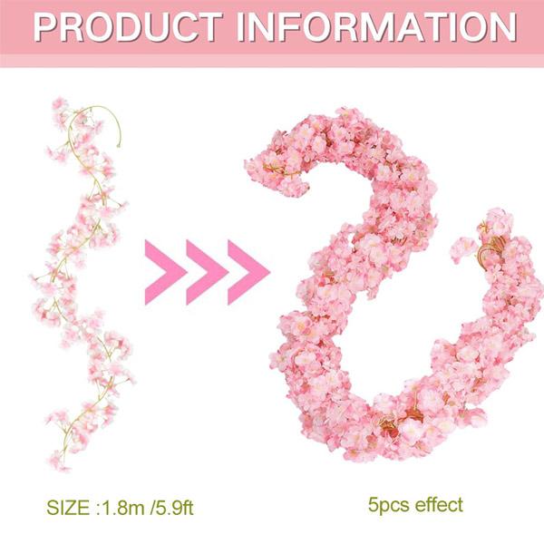 全長185cm ガーランド 桜 サクラ 桃の花 二重咲き 春の花 フェイクグリーン 造花 ツタ ツル 花見 インテリア スワッグ イミテーション ディスプレイ |  | 16