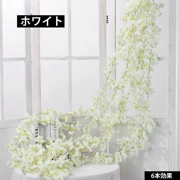 全長185cm ガーランド 桜 サクラ 桃の花 二重咲き 春の花 フェイクグリーン 造花 ツタ ツル 花見 インテリア スワッグ イミテーション ディスプレイ |  | 10
