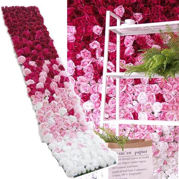 フラワーウォール 花壁 フラワーパネル 空間演出 グラデーション 薔薇 ローズ ウェディング ディスプレイ 壁掛け アーティフィシャルフラワー 造花
