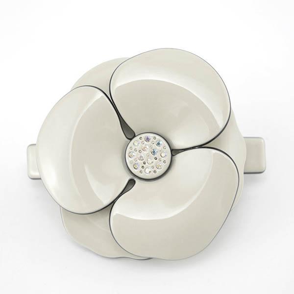 値下げセール カメリア バレッタ 椿の花 フラワー ラインストーン 花