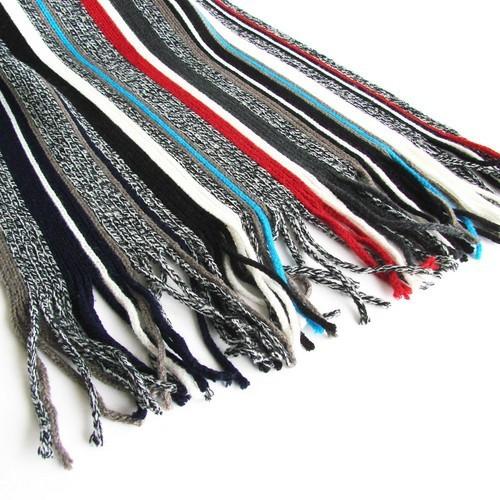 メンズ レディース マフラー ラッセル ツイスト杢 ストライプ 縦ボーダー アクリルマフラー フリンジデザイン 防寒 長い ストール (全6色) |  | 04