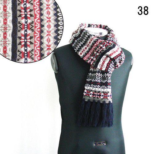 メンズ レディース マフラー フェアアイル ノルディック柄 アクリルマフラー フリンジデザイン 防寒 長い ストール (全3色) |  | 03