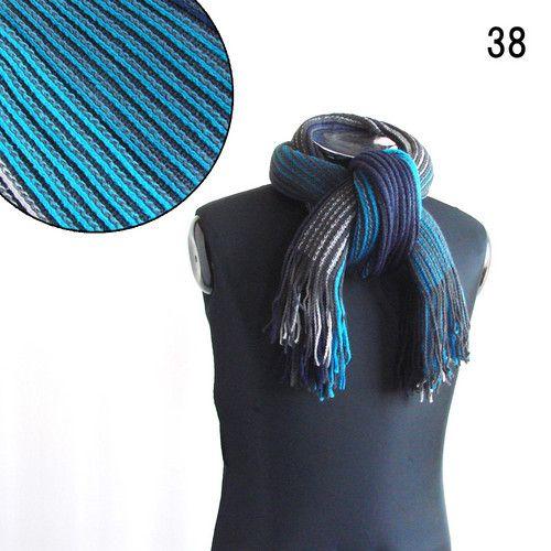 メンズ レディース マフラー 太畦 ストライプ アクリルマフラー フリンジデザイン 防寒 長い ストール (全3色) |  | 02