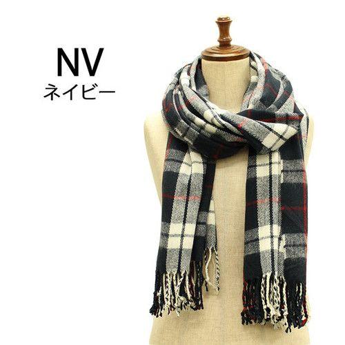 レディース ニットマフラー 大判チェック カラフル タータンチェック ロングサイズ 羽織り あったか フリンジ(全4色) |  | 02