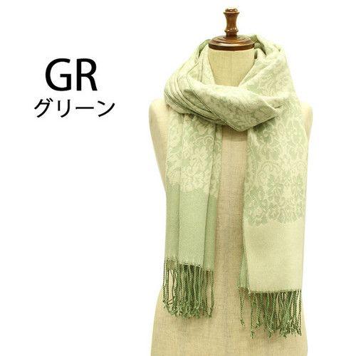 レディース ニットマフラー 刺繍レース 花柄プリント ジャガードストール ロングサイズ 羽織り あったか フリンジ(全5色) |  | 02