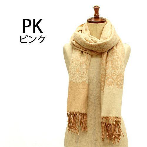 レディース ニットマフラー 刺繍レース 花柄プリント ジャガードストール ロングサイズ 羽織り あったか フリンジ(全5色) |  | 04