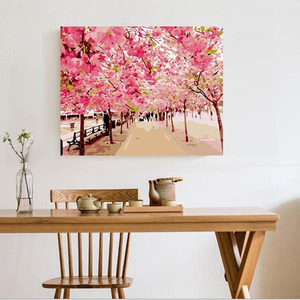 数字塗り絵 油絵風 桜並木 春 大人の塗り絵 フレーム絵画 インテリア 風景 Diy 趣味 ぬり絵 ホビー ナンバーピクチャー Np Ym04 Peachyshop 通販 Yahoo ショッピング