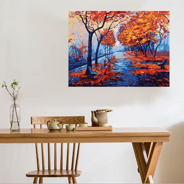 数字塗り絵 油絵風 秋の公園 紅葉 大人の塗り絵 フレーム絵画 インテリア 風景 Diy 趣味 ぬり絵 ホビー ナンバーピクチャー Np Ym22 Peachyshop 通販 Yahoo ショッピング