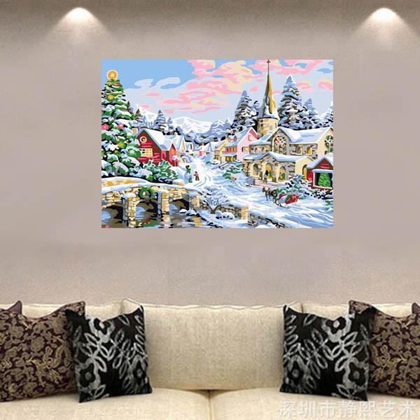 数字塗り絵 油絵風 クリスマス 雪 サンタの町 大人の塗り絵 フレーム絵画 インテリア 風景 Diy 趣味 ぬり絵 ホビー ナンバーピクチャー Np Ym42 Peachyshop 通販 Yahoo ショッピング