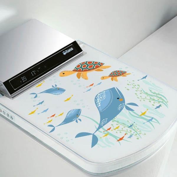トイレ用 イラストステッカー 便器のふた 幻想的 くじらとカメ 海中 シール トリックアート ウォールステッカー 北欧風 インテリア Diy Stc 259 Peachyshop 通販 Yahoo ショッピング