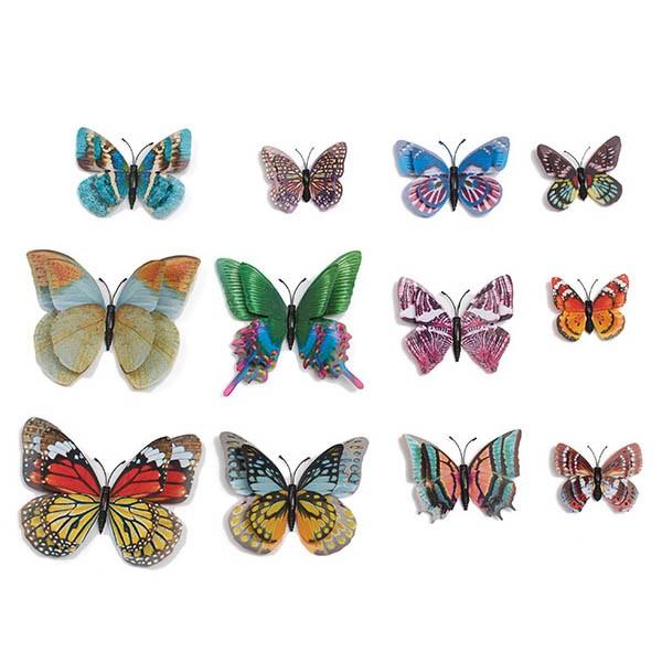 3D立体バタフライ 蝶 夜光 蓄光 リアル転写 マグネット 羽ばたき