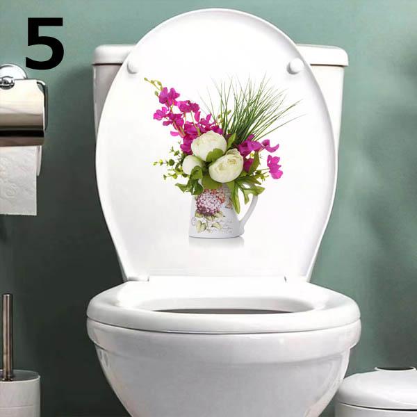 要問い合せ♥️トイレも薔薇空間♥️トイレグッズ　ペーパー収納　薔薇ペイント　３色 トイレ用 イラストステッカー 便器のふた 花瓶入り 花束 フラワー