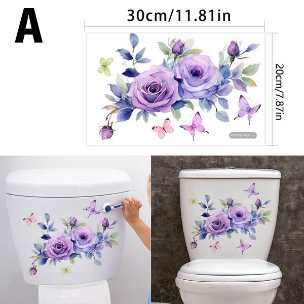 トイレ用 便器のふた ボタニカル ビンテージローズ 薔薇 花畑 水回り
