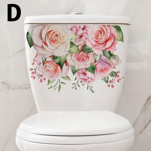 トイレ用 便器のふた ボタニカル ビンテージローズ 薔薇 花畑 水回り