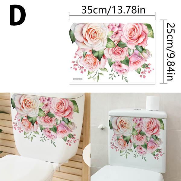 トイレ用 便器のふた ボタニカル ビンテージローズ 薔薇 花畑 水回り