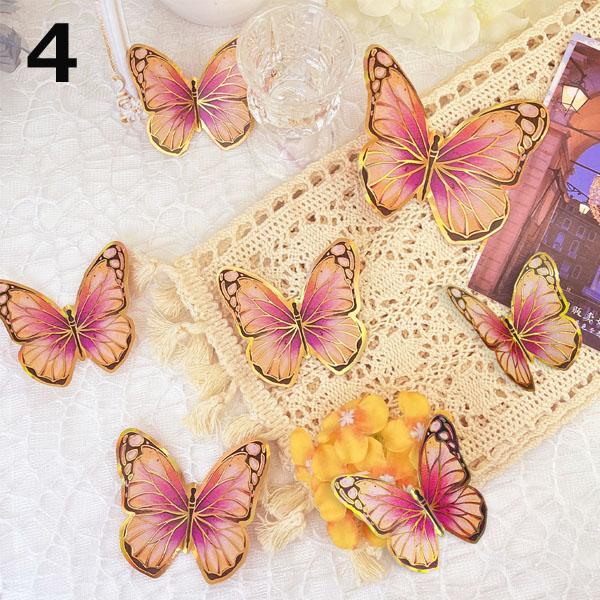 3D立体 バタフライ 蝶 幻想的 12枚入り ゴールド 金縁 羽ばたき アゲハ