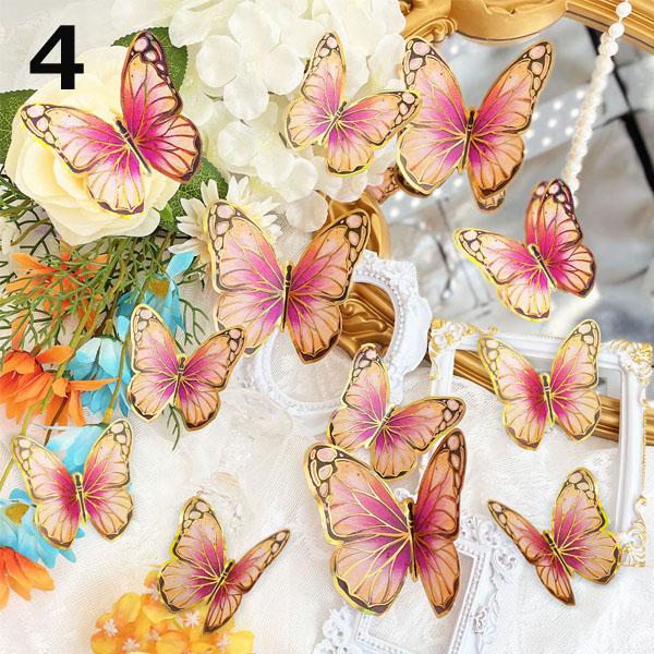 蝶　テクスチャーアート　バタフライ　絵画　インテリアアート　花　絵　癒し 3D立体 バタフライ 蝶 幻想的 12枚入り ふんわりカラー パステル