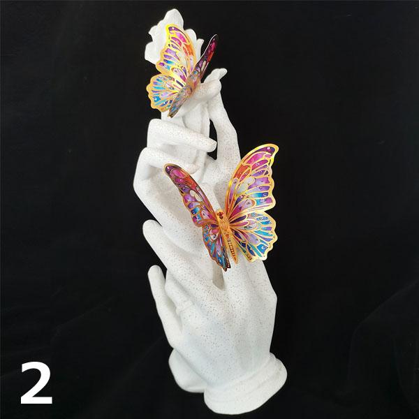 3D立体 バタフライ 蝶 幻想的 12枚入り ゴールド 金縁 羽ばたき アゲハ