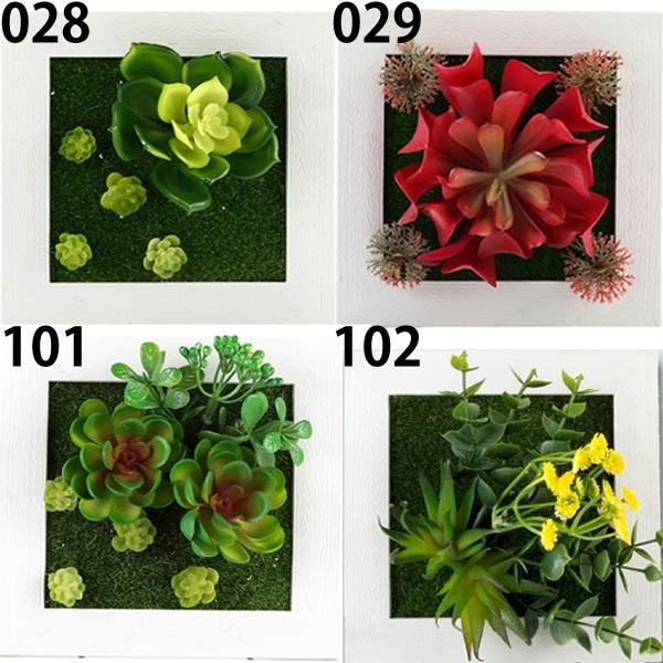 壁掛3D立体 15×15cm 多肉植物 寄せ植え グリーンフレームアレンジ