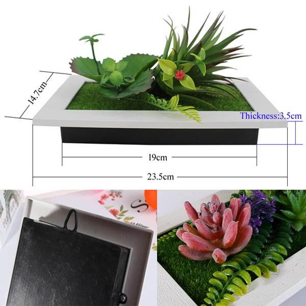 壁掛3D立体 長方形 多肉植物 寄せ植え グリーンフレームアレンジ