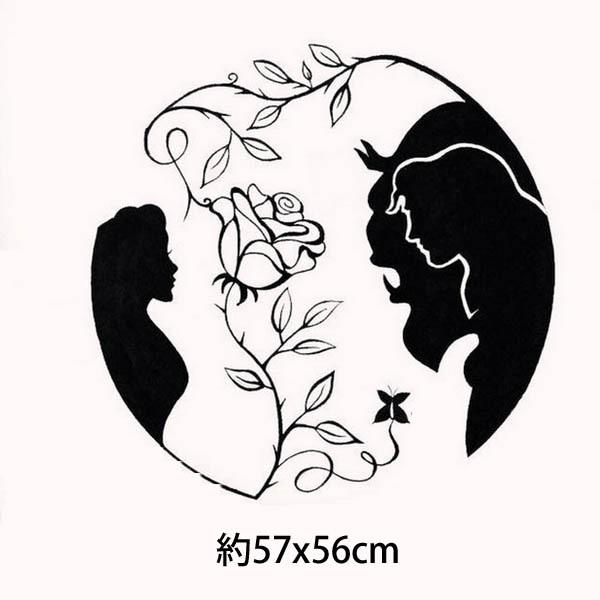 カッティング 転写シール ウォールステッカー モノクロ 美女と野獣 シルエット ディズニー インテリアシール 壁デコ Diy リビング Ws A1032 Peachyshop 通販 Yahoo ショッピング