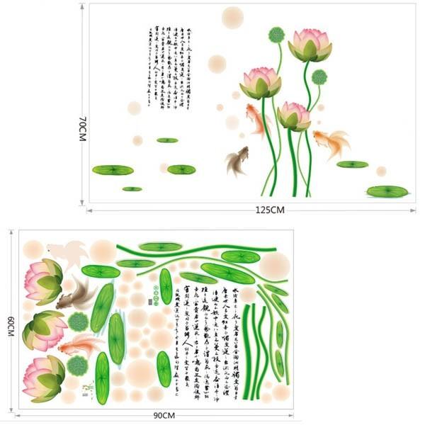 ウォールステッカー 幻想的 金魚と蓮 だまし絵 アート インテリアシール 窓枠 壁デコレーション 北欧風 Diy リビング Ws D9213 Peachyshop 通販 Yahoo ショッピング