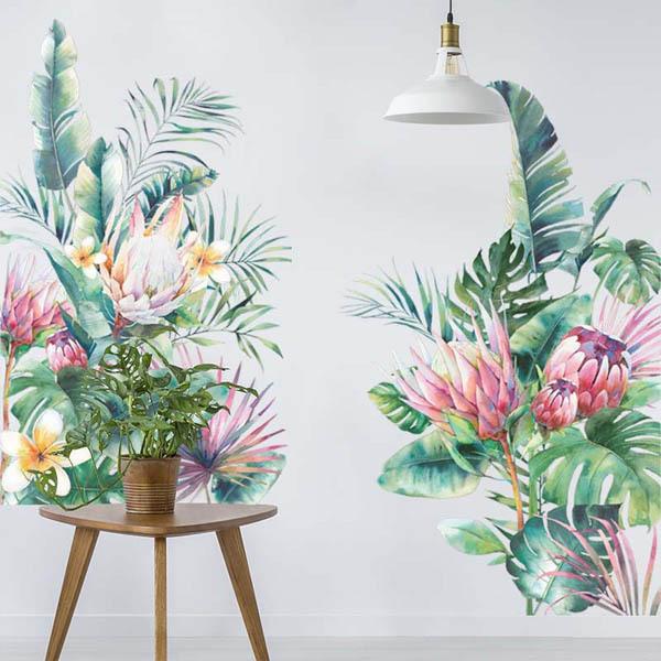 ウォールステッカー 熱帯植物 ハワイアン バリ 観葉植物 プルメリア ブロメリア 色鉛筆画タッチ 壁デコ 北欧風 Diy リビング Ws Fxc217 Peachyshop 通販 Yahoo ショッピング