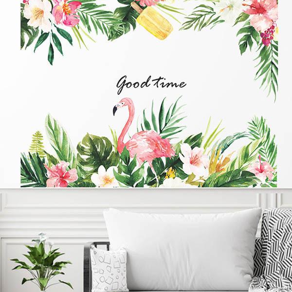 ウォールステッカー ハワイアン フラミンゴ ハイビスカス 南国 植物 モンステラ フラワー 花 壁デコ 北欧風 Diy リビング Ws G90 Peachyshop 通販 Yahoo ショッピング