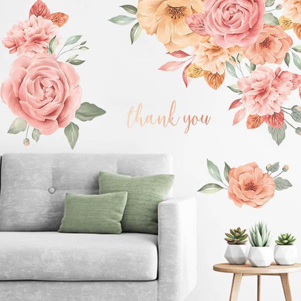 ウォールステッカー サーモンピンク アンティークローズ 薔薇 母の日 ありがとう ロゴ フラワー 花 壁デコ 北欧風 Diy リビング Ws G9113 Peachyshop 通販 Yahoo ショッピング